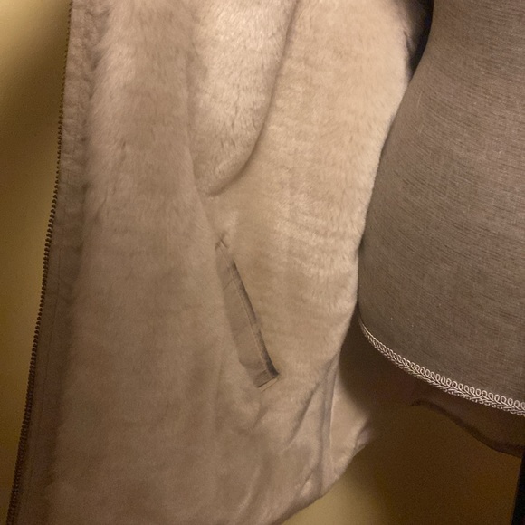 Heavy Middlebrook park tan suede coat w/ faux fur lining Reversible size M/L/XL - Picture 4 of 13